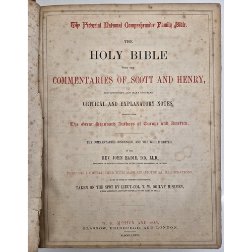 6336 - A large hardback Victorian family bible - 'The Pictorial National Comprehensive Family Bible'. Print... 