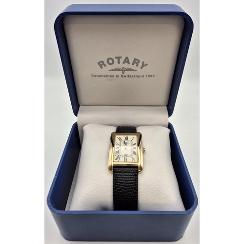 6339 - A boxed (appears unworn) gents Rotary dress watch, with leather strap.