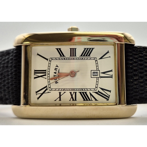 6339 - A boxed (appears unworn) gents Rotary dress watch, with leather strap.