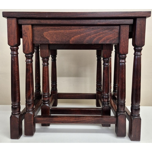 6341 - A reproduction nest of three tables. Largest dimensions(cm) H47, W51, D34.