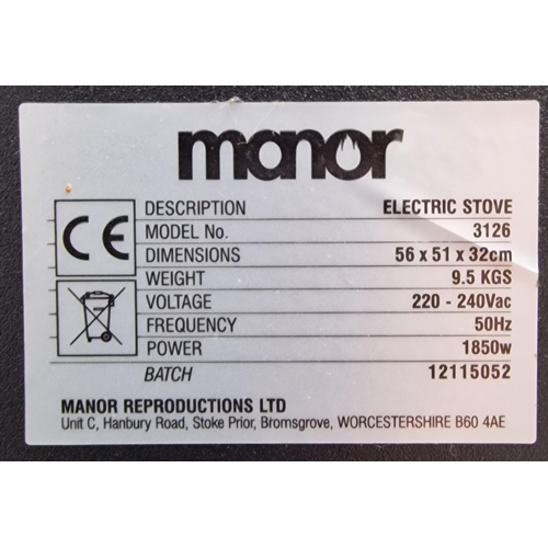 5049 - A freestanding, 1850w, coal-effect heater, by 'Manor'. Model no.3126. PAT test pass & functionality ... 