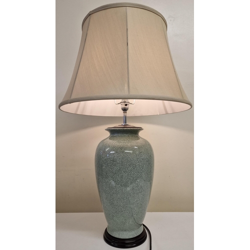 5073 - A Chinese Celadon crackle-glazed vase/lamp conversion. PAT test pass & functionality test indicates ... 