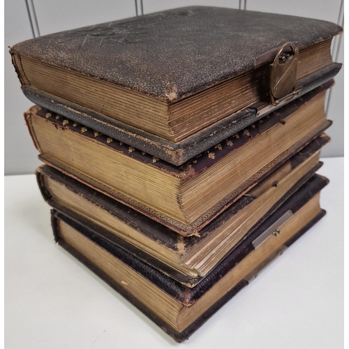 5124 - A collection of four, leather-bound Victorian photo albums (empty).