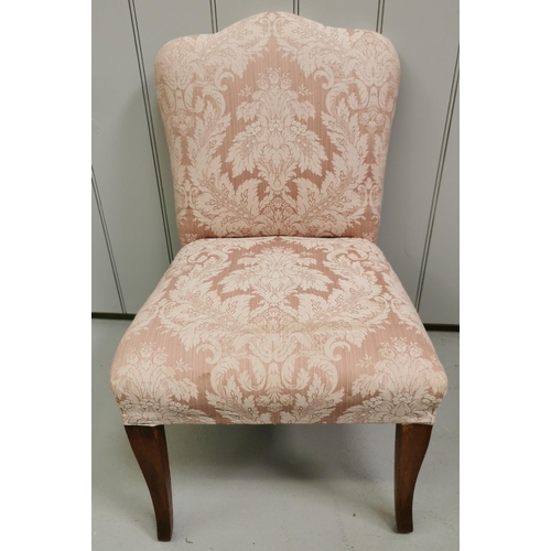 5207 - A vintage bedroom chair, upholstered in a pink paisley fabric. Dimensions(cm) H75(37 to seat), W45, ... 