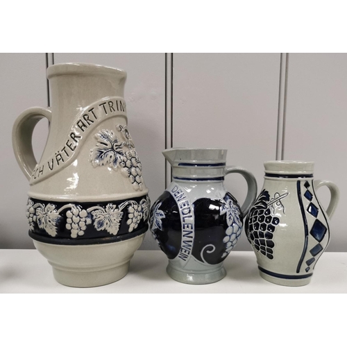 6395 - A collection of seventeen pieces of 'Kings' grape design pottery. To include three 3 jugs & fourteen... 