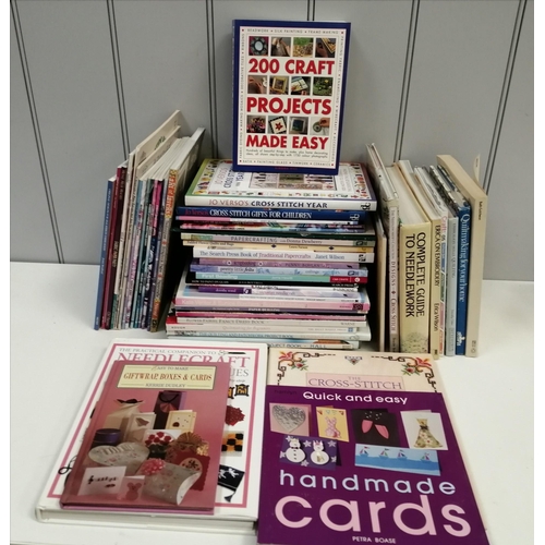5195 - A large collection of fifty-five hobby books. Subjects include craft projects, embroidering, quiltin... 