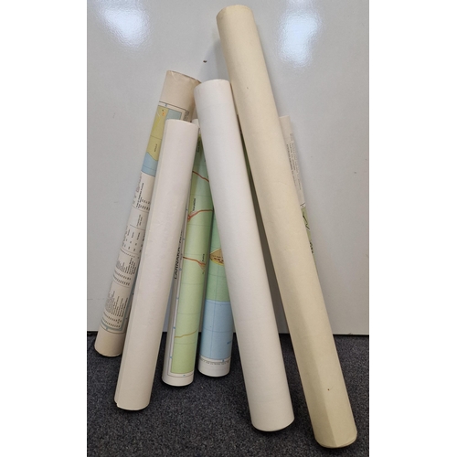 5204 - A collection of seven 1980's maps of various locations, mostly Mediterranean.