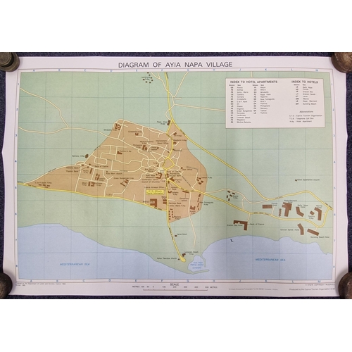 5204 - A collection of seven 1980's maps of various locations, mostly Mediterranean.