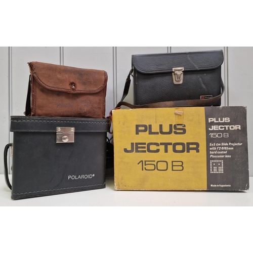 5215 - A mixed lot of photography equipment. To include Polaroid SX-70 instamatic camera, Kodak M22 movie c... 