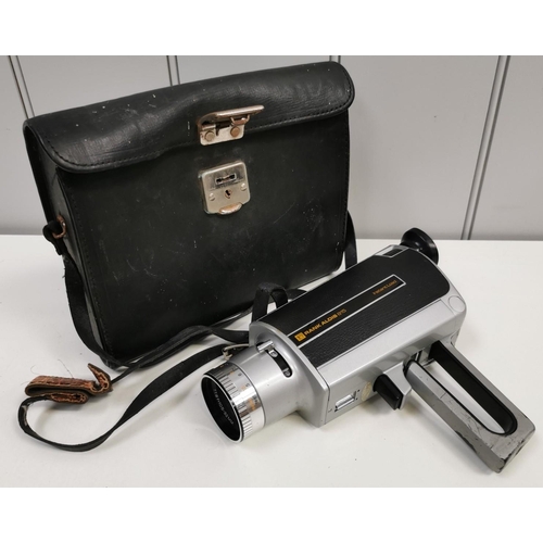 5216 - A 'Rank Aldis - 815' Super 8 hand-held film camera, with leather carry case, from c.mid-1970's.