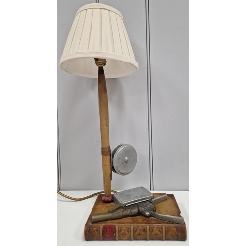 5087 - An unusual fishing-related lamp. PAT test pass & functionality test indicates in working order. Dime... 