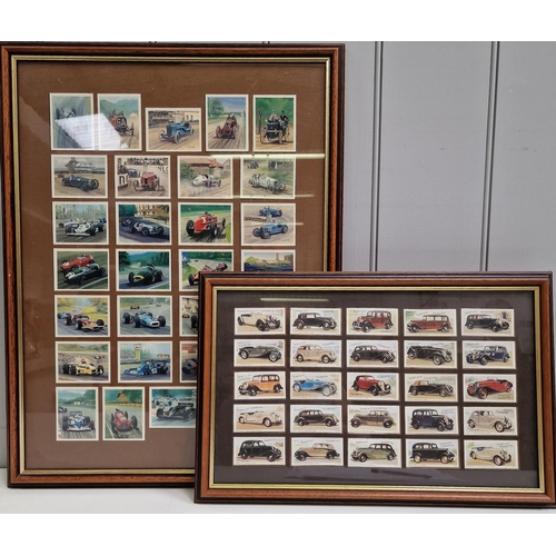 5120 - Two framed cigarette card sets. To include JPS Tom Thumb History of Motor Racing series & Taddy & Co... 