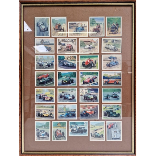 5120 - Two framed cigarette card sets. To include JPS Tom Thumb History of Motor Racing series & Taddy & Co... 