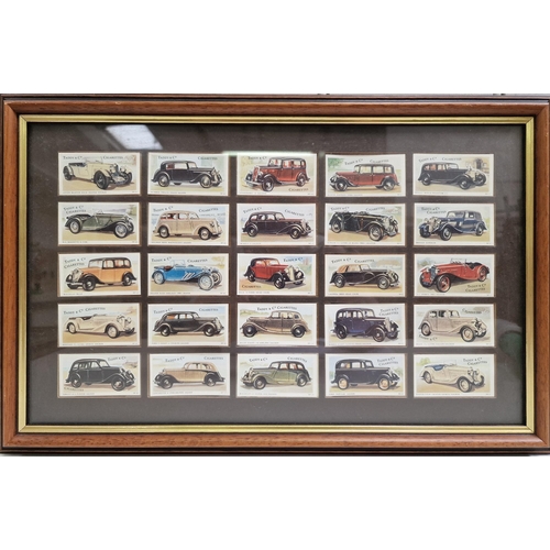 5120 - Two framed cigarette card sets. To include JPS Tom Thumb History of Motor Racing series & Taddy & Co... 