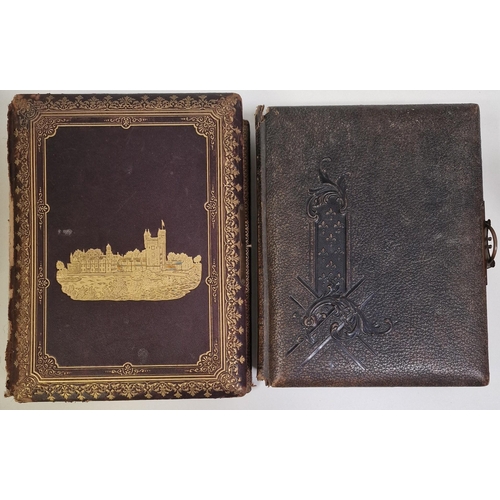 5124 - A collection of four, leather-bound Victorian photo albums (empty).