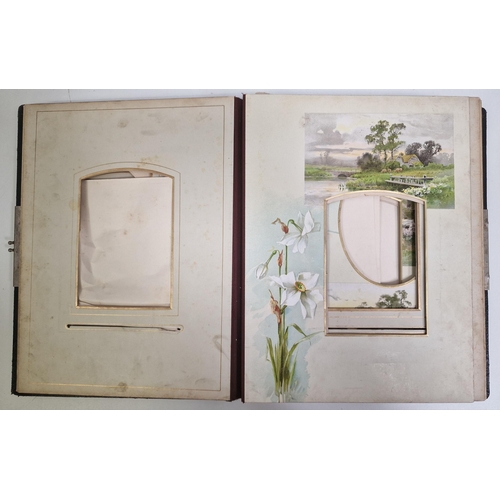 5124 - A collection of four, leather-bound Victorian photo albums (empty).