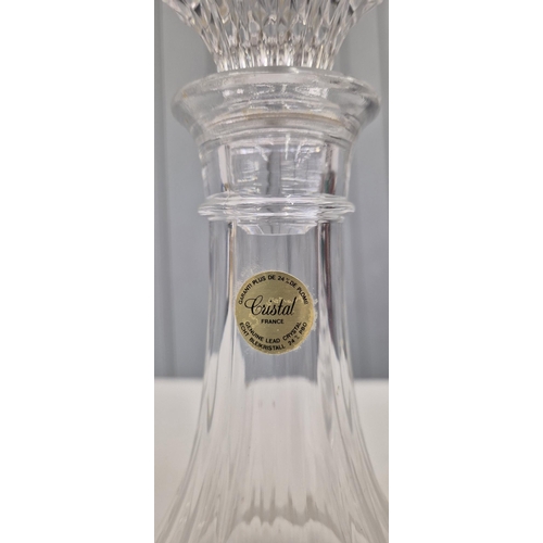 5228 - A pair of German 'Echt Bleikristall' sherry glasses, together with a lead crystal ship's decanter & ... 