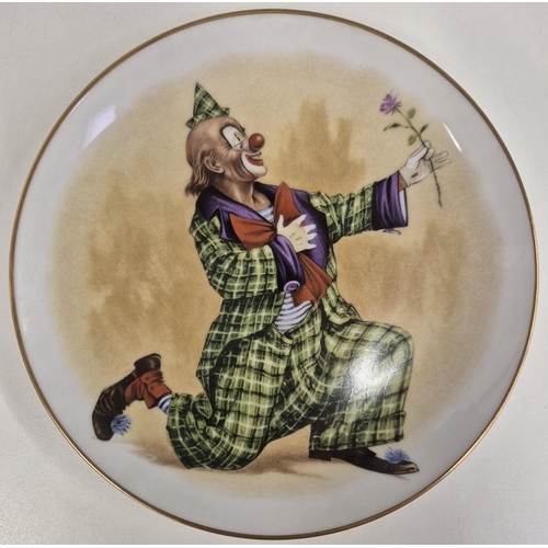 5235 - A set of four vintage, German Gloria clown plates.