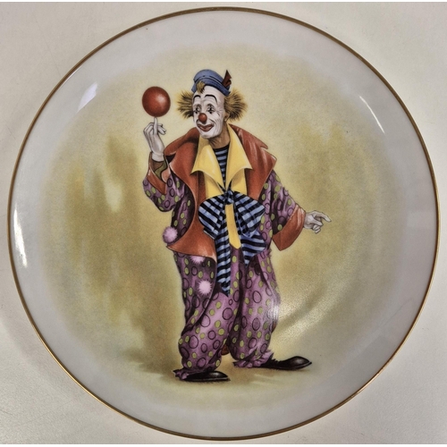5235 - A set of four vintage, German Gloria clown plates.