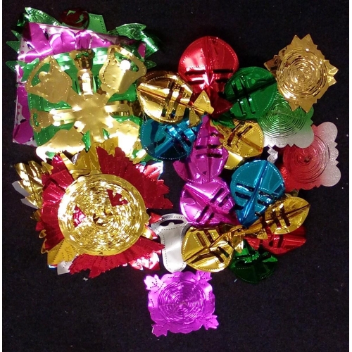 4840 - A selection of Christmas decorations. To include small tree, tinsel, Mother Christmas shawl, etc.