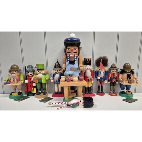 4860 - A wonderful collection of 10 Nutcracker figures. To include 3 by the renown Richard Glasser (Leprech... 