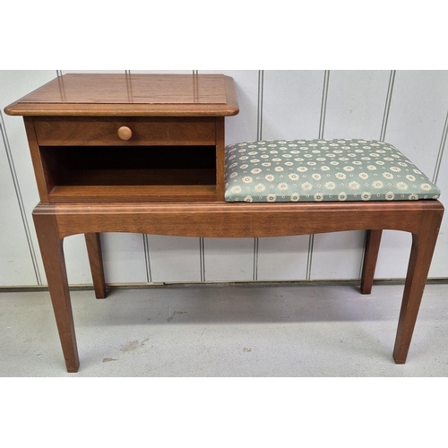 4873 - A mid-century teak telephone table. Dimensions(cm) H61, W79, D30.