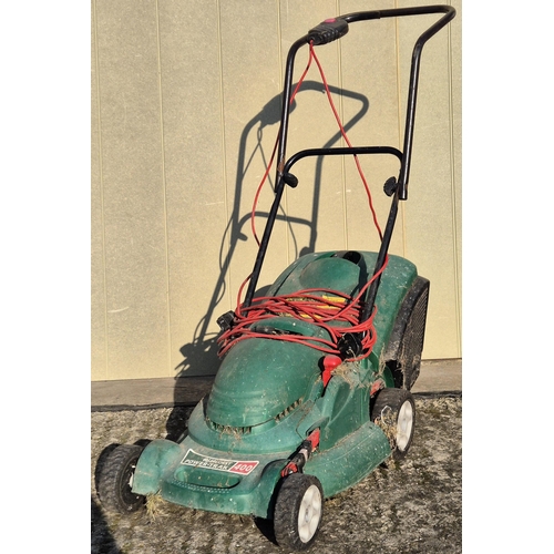 4933 - A Qualcast 'Power-Trak 400' electric lawnmower, with grass box & adjustable cutting heights. PAT tes... 