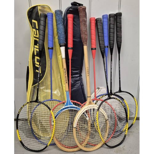 4937 - A collection of sports rackets. To include Slazenger, Dunlop, Cobra, Interclub, etc.