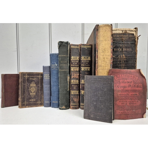 4942 - A collection of antique & vintage religious books. To include a large-scale Victorian Bible.