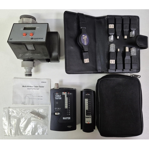 4958 - A mixed lot of tools. To include Bosch laser level, cable tester, water meter, sound level meter, Co... 