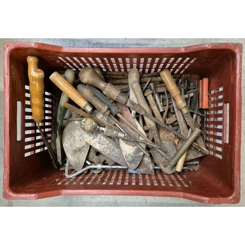 4960 - A large selection of vintage tools. To include files, punches, pliers, bolsters, trowels, screwdrive... 