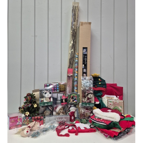 5904 - A large selection of new(mostly) Christmas items. To include tree, sacks, baubles, wrapping, bows, e... 