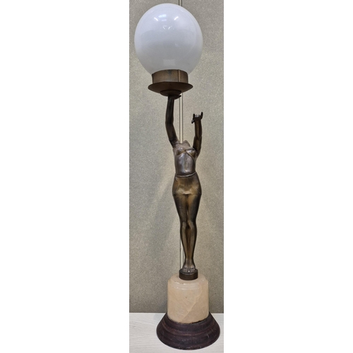 5913 - *****LOT WITHDRAWN*****                          
  An Art Deco bronze figural lamp. Will require re... 