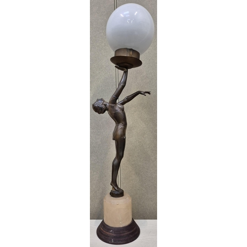 5913 - *****LOT WITHDRAWN*****                          
  An Art Deco bronze figural lamp. Will require re... 