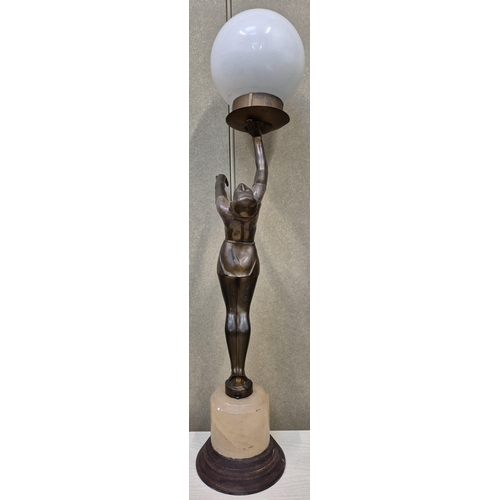 5913 - *****LOT WITHDRAWN*****                          
  An Art Deco bronze figural lamp. Will require re... 