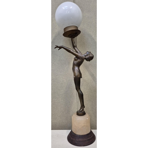 5913 - *****LOT WITHDRAWN*****                          
  An Art Deco bronze figural lamp. Will require re... 