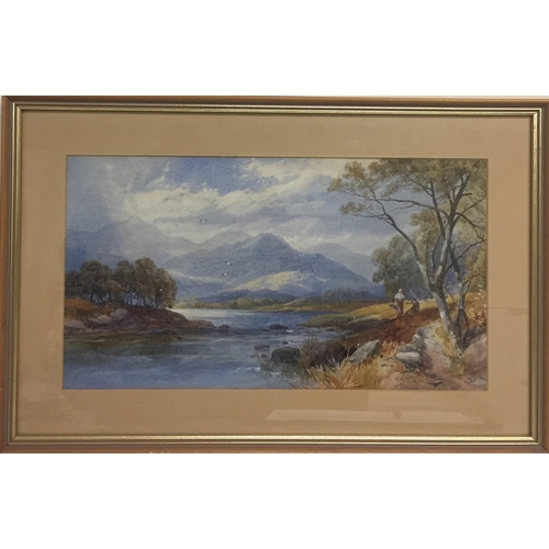 5827 - A Victorian framed Scottish landscape watercolour, signed & dated by the artist James Burrell Smith ... 