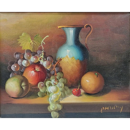 5850 - Two original oil on board still life pieces. The larger signed by the artist K Warren, the other app... 