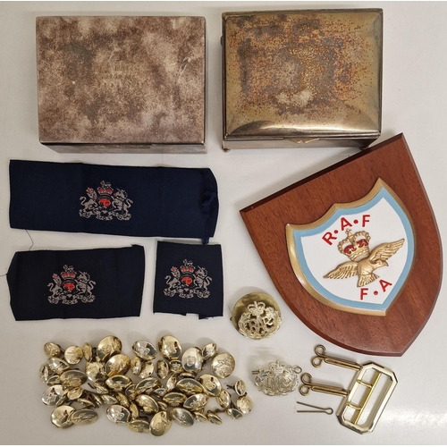 5953 - A collection of RAF memorabilia from 1960's. To include sports awards, RAF FA sports shield, uniform... 