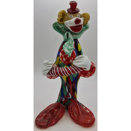 5970 - A pair of vintage Murano clowns. Dimensions(cm) H22/25, W10/9, D8/7.5.