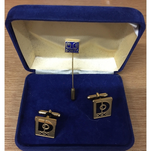 6242 - A boxed set of Dowty cufflinks, together with a Dowty tiepin.