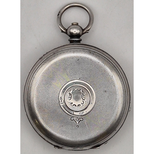 6285 - A sterling silver, Swiss made, cased pocket watch, in A/F condition. Hallmarked as imported 925 silv... 