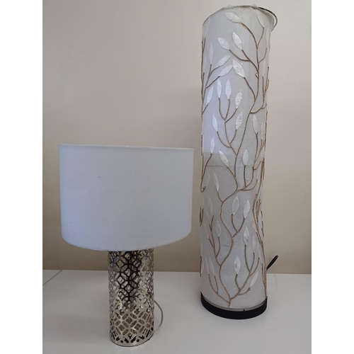 6300 - Two contemporary lamps. To include a table lamp and uplighter floor lamp (A/F condition). PAT test p... 