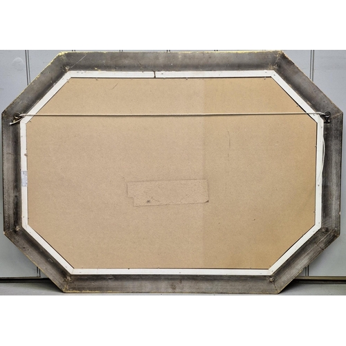 6306 - A Malaysian over mantle mirror, with triple octagonal frame & bevelled edged glass. Dimensions 78cm ... 