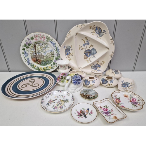 6344 - A collection of decorative ceramics. To include two 'Royal Crown Derby' pin dishes, 'Royal Albert' p... 