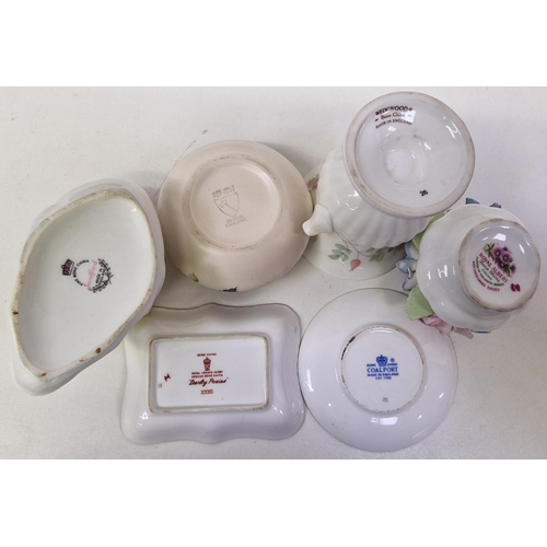 6344 - A collection of decorative ceramics. To include two 'Royal Crown Derby' pin dishes, 'Royal Albert' p... 