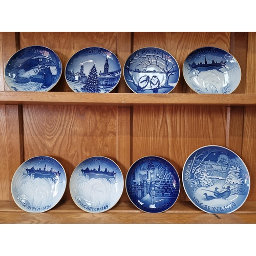 5551 - A collection of eight (seven boxed) Danish Christmas display plates, by Bing & Grondahl, together wi... 