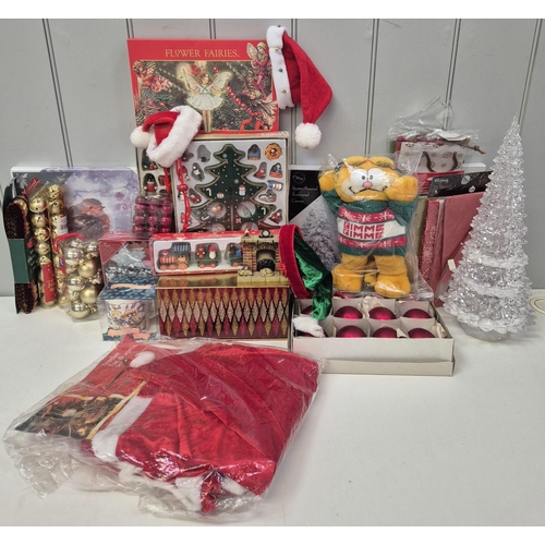 5896 - A large selection of new(mostly) Christmas items. To include lights, baubles, wrapping, bows, candle... 