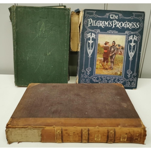 3115 - A collection of three vintage books. To include 'The Pilgrim's Progress', 'The Works of Eminent Mast... 