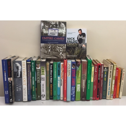 3157 - A collection of thirty-one sporting books, mostly cricket & golf biographies.